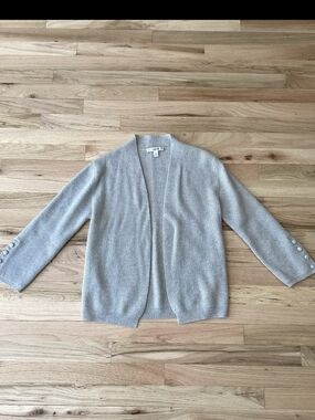 MaxMara Ladies Size Small Gray Textured Cardigan Sweater,100% Cashmere,Italy